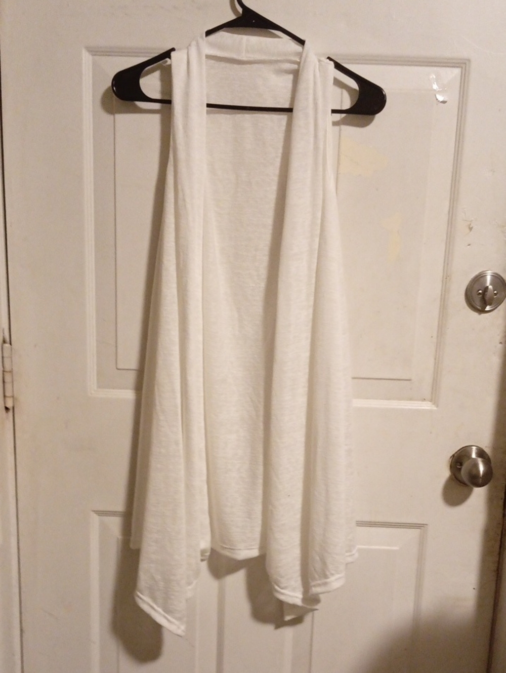 White Women's Draped Open Front Top